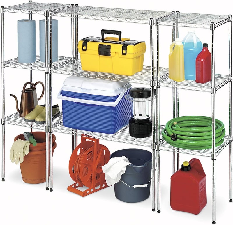 Whitmor Wire Shelving Unit, Metal Storage Shelves, Stacking Shelf with Basket, Easy Assembly Home Organizer for Pantry, Kitchen, Garage, Plant - Image 5