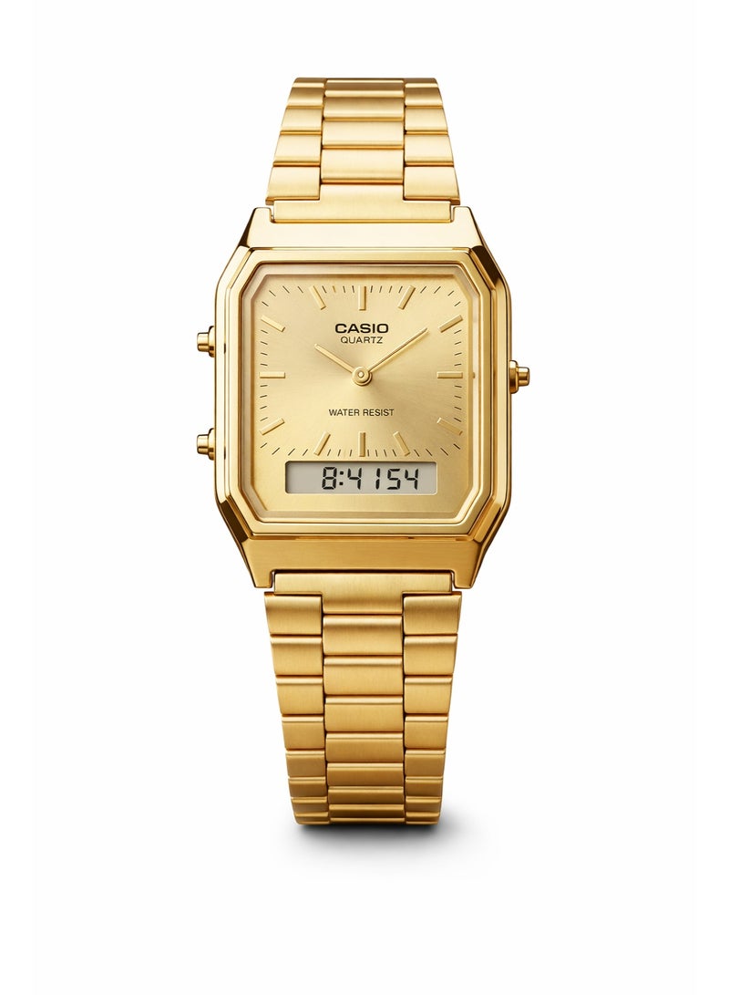 Casio Quartz Analog-Digital Gold Stainless Steel Watch
