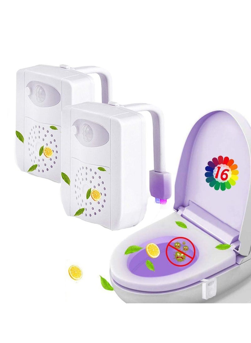 نيبمينينت Toilet Light Motion Sensor Detection Led with Aroma Restroom Night Gadget 16 Color (2 Pieces) - Image 1