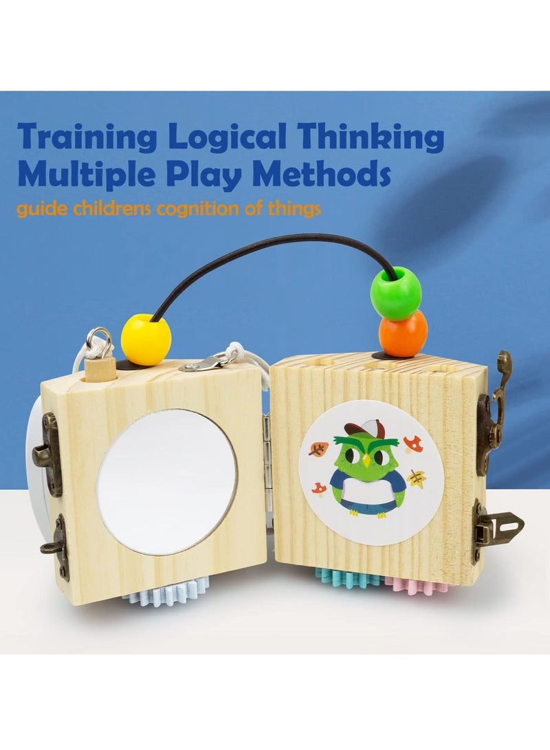 8-in-1 Busy Cube Busy Board, Montessori Busy Board Sensory Toys, Develop Fine Motor Skills Toys, Suitable for Toddlers 1 2 3 Years Old  - Image 5