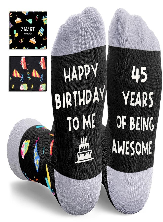Zmart 45th Birthday Gifts for Him - Socks for 45 Year Old Men Women Dad Husband Boss, Birthday Gift Ideas for Man in Their 40s - Image 1