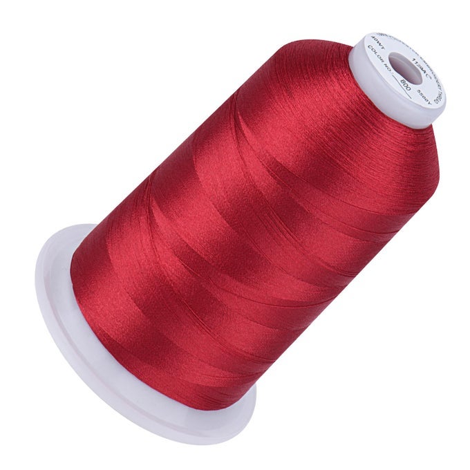 EMBROIDERY THREAD 5500YDS 5000M 40WT 100 POLYESTER 170 VIVID COLORS CPSC CERTIFIED HIGHSPEED RATED COMPATIBLE WITH BROTHER SINGER JANOME MORE RED 800