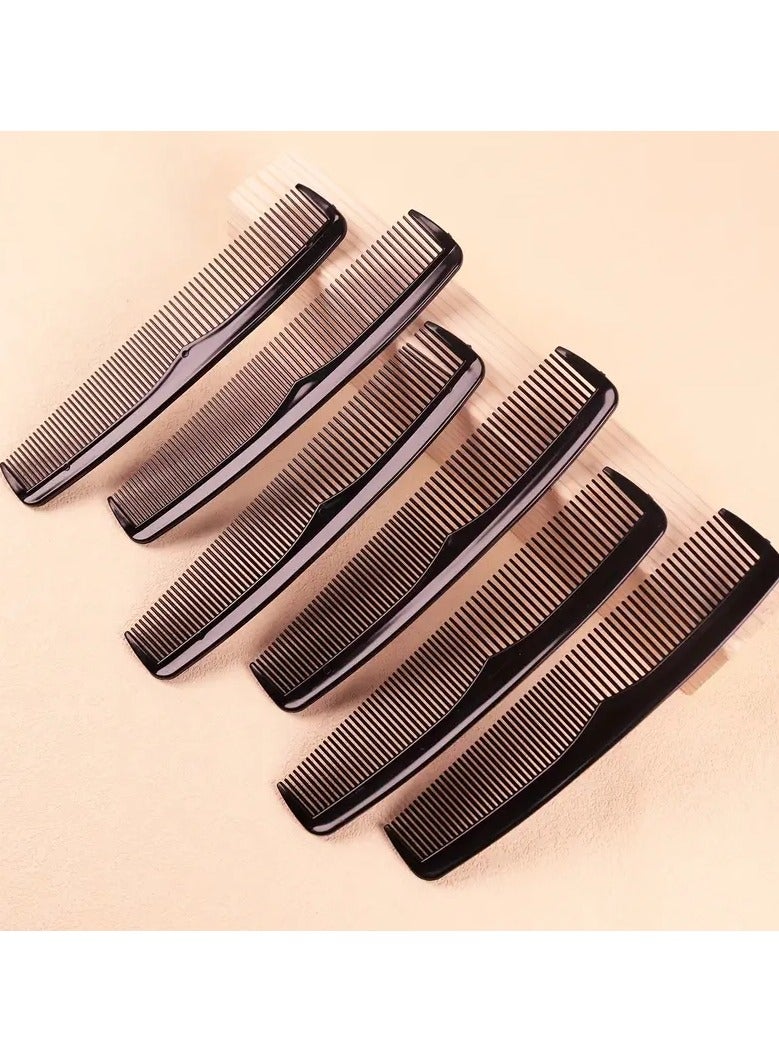 ORiTi 6 pcs Black Fine Comb Pocket Size Hairdressing Comb Plastic Hair Styling Comb For Daily Travel Use Suitable For All Hair Types - Image 4