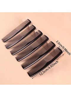 ORiTi 6 pcs Black Fine Comb Pocket Size Hairdressing Comb Plastic Hair Styling Comb For Daily Travel Use Suitable For All Hair Types  - Image 3