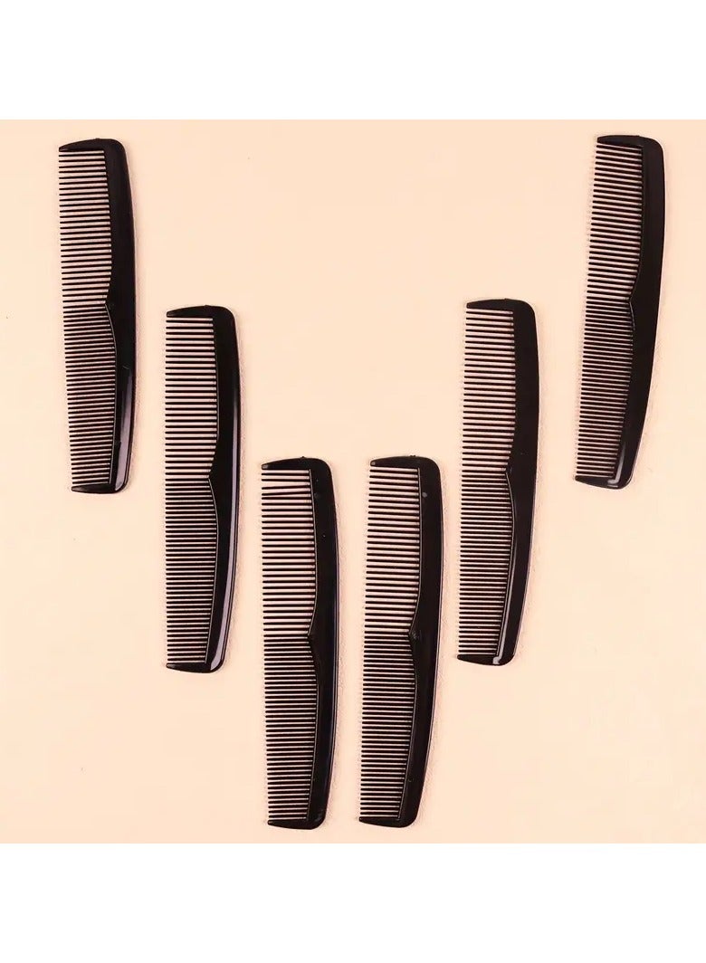 ORiTi 6 pcs Black Fine Comb Pocket Size Hairdressing Comb Plastic Hair Styling Comb For Daily Travel Use Suitable For All Hair Types - Image 2
