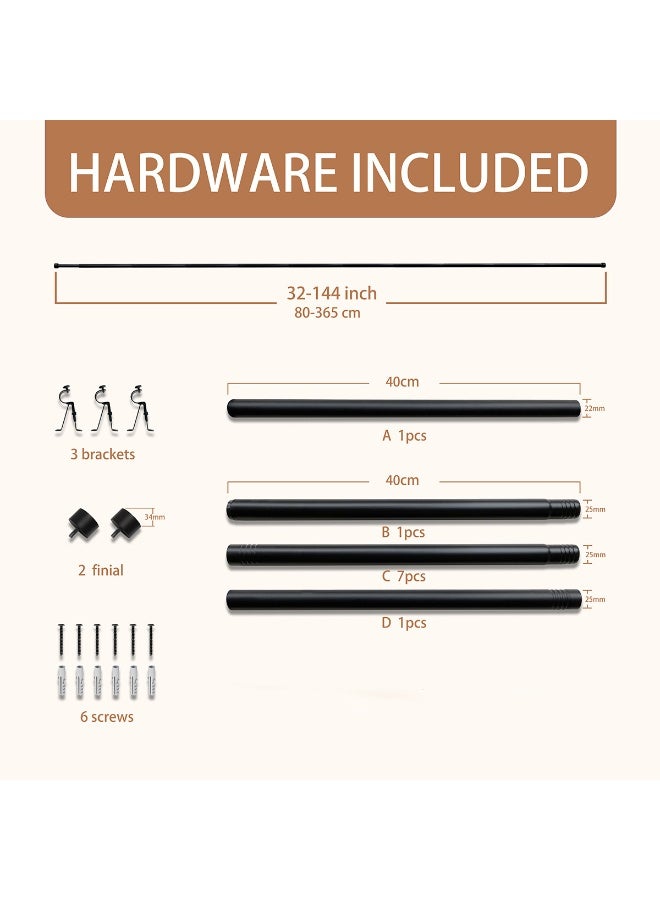 WALALLA Extendable Stainless Steel Metal Shower Curtain Rod, Tension Spring Shower Curtain Rod, Tension Telescopic Curtain Pole, Clothes Rail Adjustable from 80 to 365 cm - Image 5