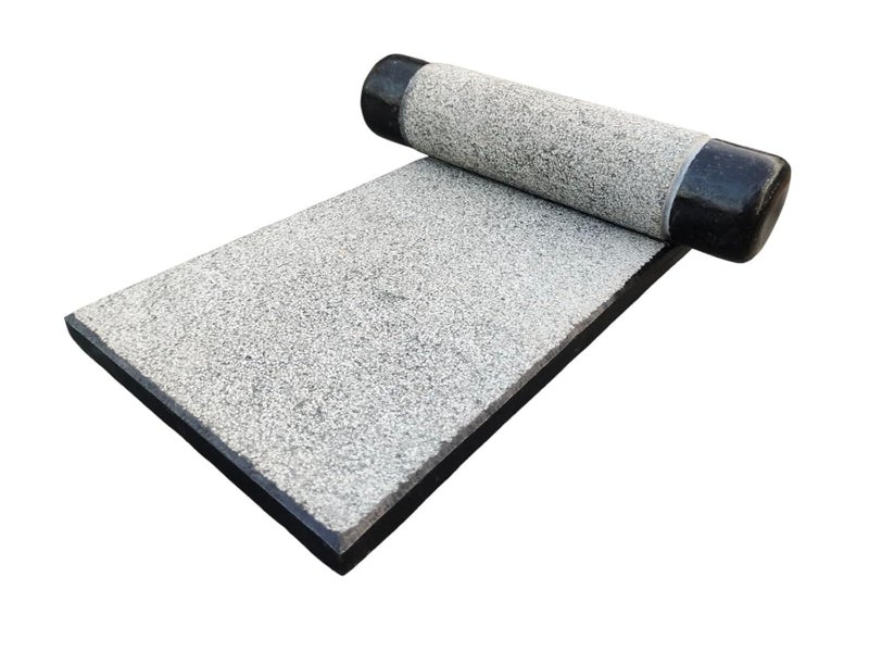 EZAHK Granite Stone Black Ammikallu Large Size 15x10 Inch Mortar and PestleOkhli Khalbatta Kharal MixerDesign for Kitchen Home Herbs and Spices  - Image 2