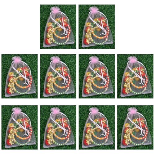 Saugat Traders Handmade Gota Patti Bangles with Hangings Return Gift for Women for Pooja Varalakshmi Vratham, Wedding, Haldi Ceremony, Mehndi Function, Bridal Shower Gifting Potli Bags (10 Pairs) - Image 1