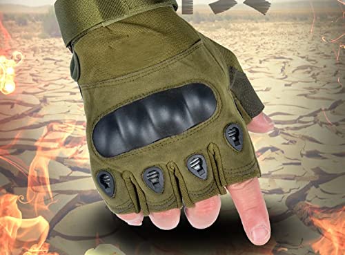 Alexvyan Green Half Finger Running Gym Gloves Fitness Riding Biking Outdoor Gloves Protective Hand Riding, Cycling, Bike Motorcycle Gym Gloves for Men - Image 3