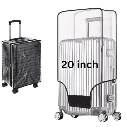 Tusmad Suitcase Cover Small | 20 Inch Transparent PVC Luggage Cover for Hard Trolley Bag (50 CM) Waterproof Clear Protective Trolley Bag Cover with Zipper Travel Dustproof Protector - Image 3