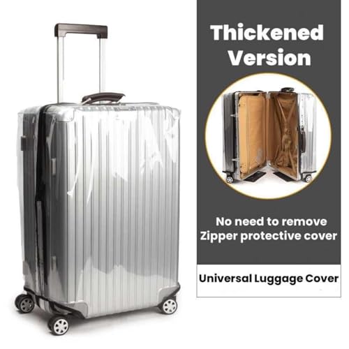 Tusmad Suitcase Cover Small | 20 Inch Transparent PVC Luggage Cover for Hard Trolley Bag (50 CM) Waterproof Clear Protective Trolley Bag Cover with Zipper Travel Dustproof Protector - Image 5