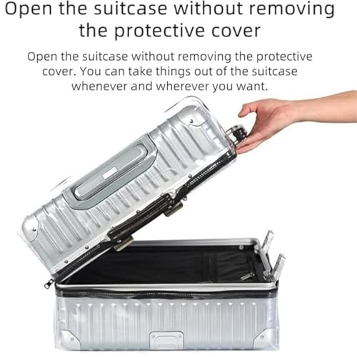 Tusmad Suitcase Cover Small | 20 Inch Transparent PVC Luggage Cover for Hard Trolley Bag (50 CM) Waterproof Clear Protective Trolley Bag Cover with Zipper Travel Dustproof Protector - Image 4