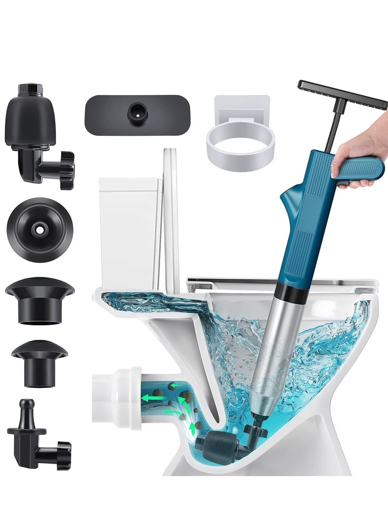 SOLARAE High Pressure Air Drain Blaster Gun with Visual Barometer, Heavy Duty Toilet Plunger and Clog Remover Tool for Bathroom, Kitchen, Floor Drains, Sewer, and Plumbing Clogs. - Image 4