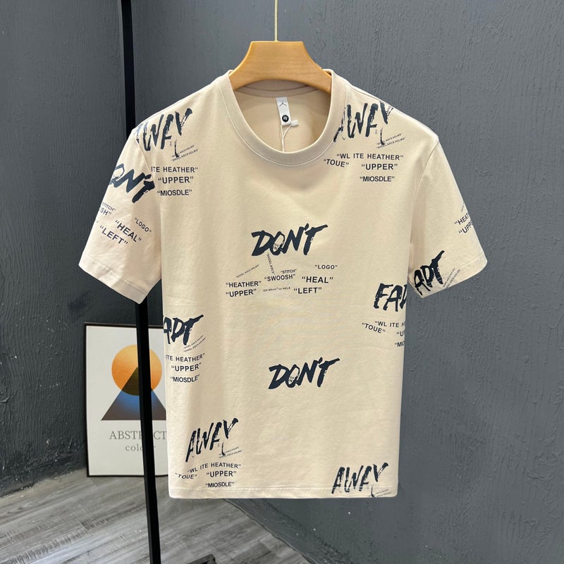 Summer new short-sleeved t-shirt men's ice silk thin print round neck trendy casual half-sleeved shirt men's T-shirt - Image 2