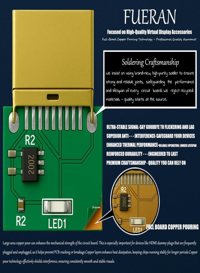 FUERAN 4K 60Hz USB-C Type-C Virtual Display Adapter DDC EDID Dummy Plug Headless Ghost Display Emulator 2K1080P@60Hz (NEW-4K-HDR(default1920X1080@60Hz) 3P) - Image 4
