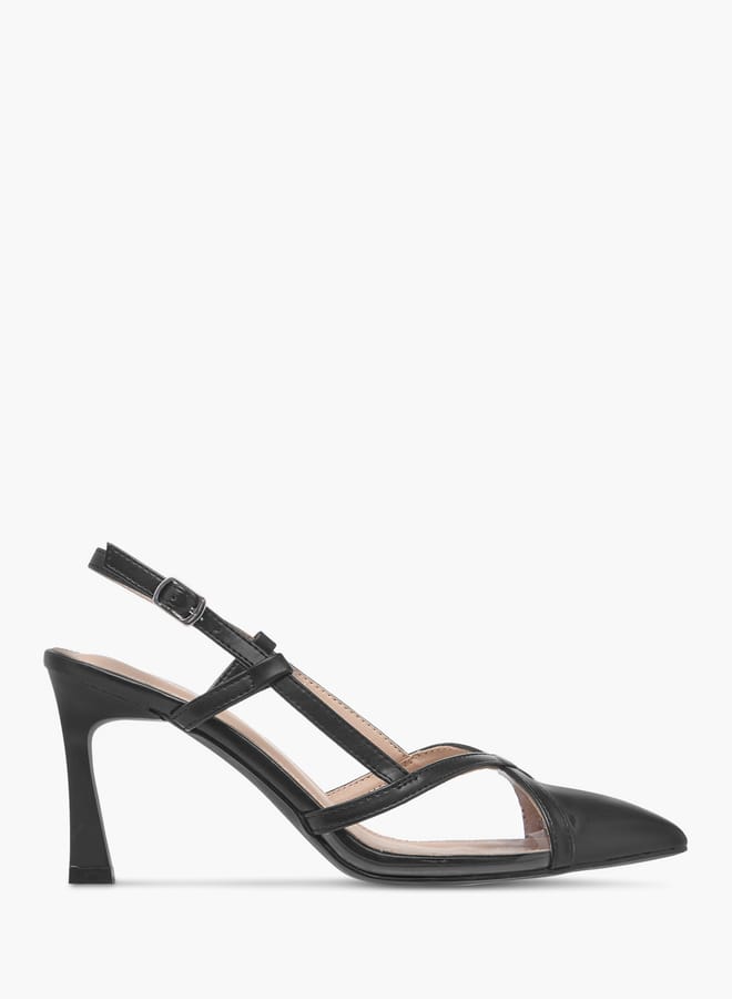 Flora Bella By Shoexpress Women Pointed Toe Slingback Shoes with Stiletto Heels and Buckle Closure  - Image 3