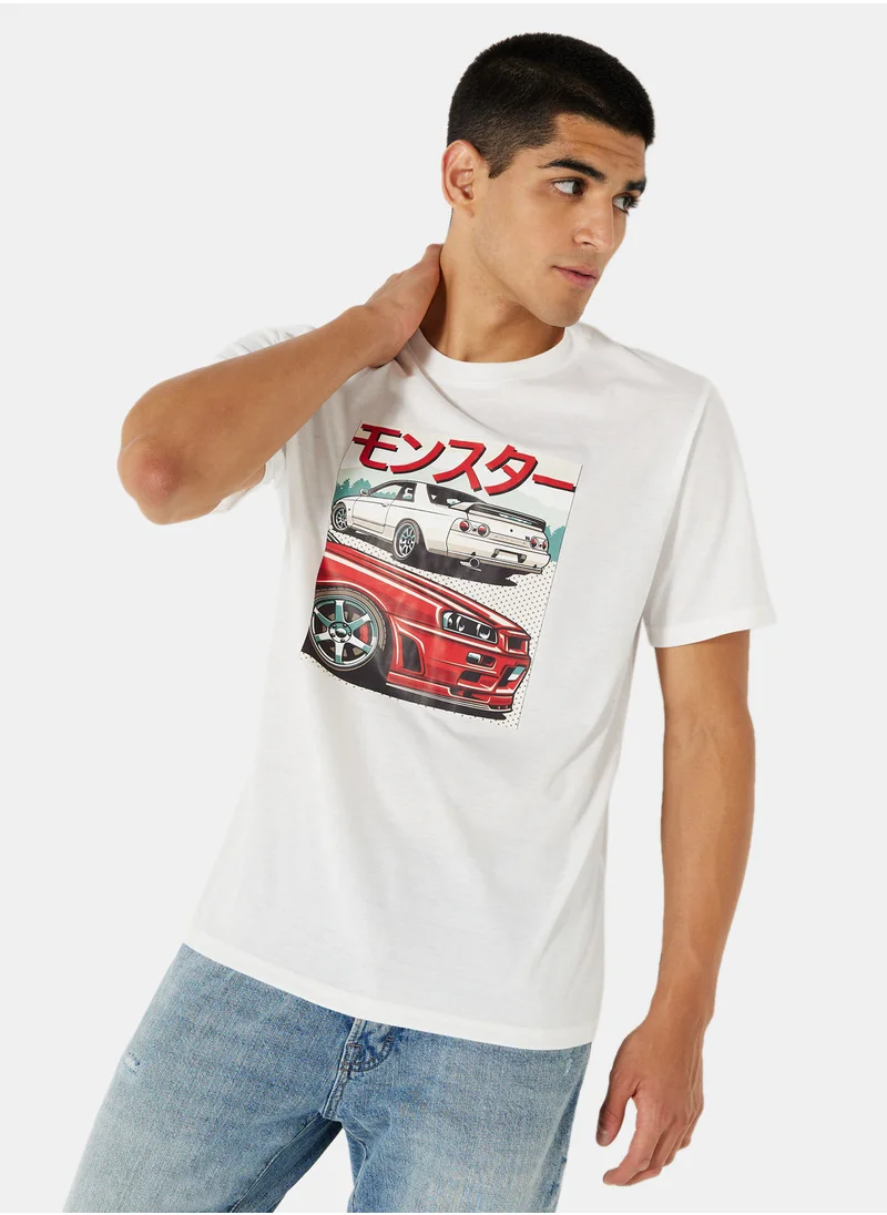 ستايلست بارك Cars Graphic Crew Neck T-Shirt