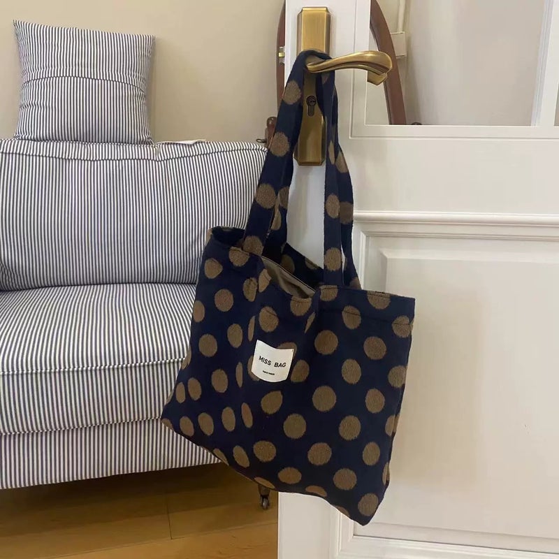 South Korea Dot Shoulder Handbag Handbag Leopard Print Storage Bag All-Match Plaid Shoulder Underarm Bag - Image 1