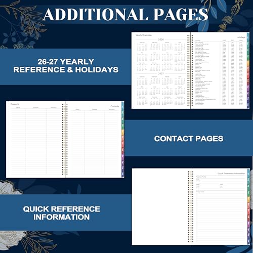 Feteulo Planner 2026-2027 - Academic Planner 2026-2027, Jul 2026 - Jun 2027, Planner Weekly and Monthly, 8.5" x 11", Monthly Tabs, Twin-Wire Binding, Holidays, Back Pocket, Habit Tracker - Image 5
