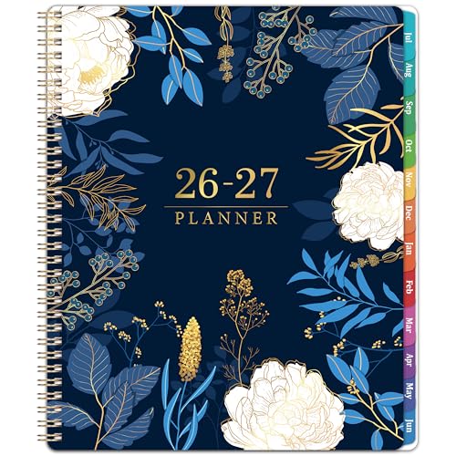 Feteulo Planner 2026-2027 - Academic Planner 2026-2027, Jul 2026 - Jun 2027, Planner Weekly and Monthly, 8.5" x 11", Monthly Tabs, Twin-Wire Binding, Holidays, Back Pocket, Habit Tracker - Image 1