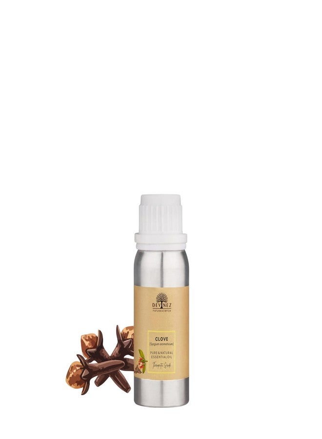 Devinez Clove (Syzygium aromaticum) Essential Oil (100ml) - 100% Pure & Potent in Premium Aluminum Bottle for Dental Comfort, Mold Cleaning, Warming Massage & DIY Balms - spicy-sweet aroma - Image 1