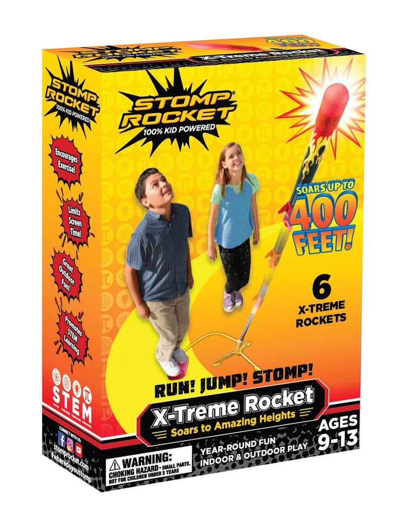 Stomp Rocket Super High-Performance X-Treme Rocket Launcher for Kids Soars Up to 400 Feet - 6 Rockets - Fun Outdoor Toys for Boys & Girls - STEM Foam Blaster - Ages 9 and Up - Image 1