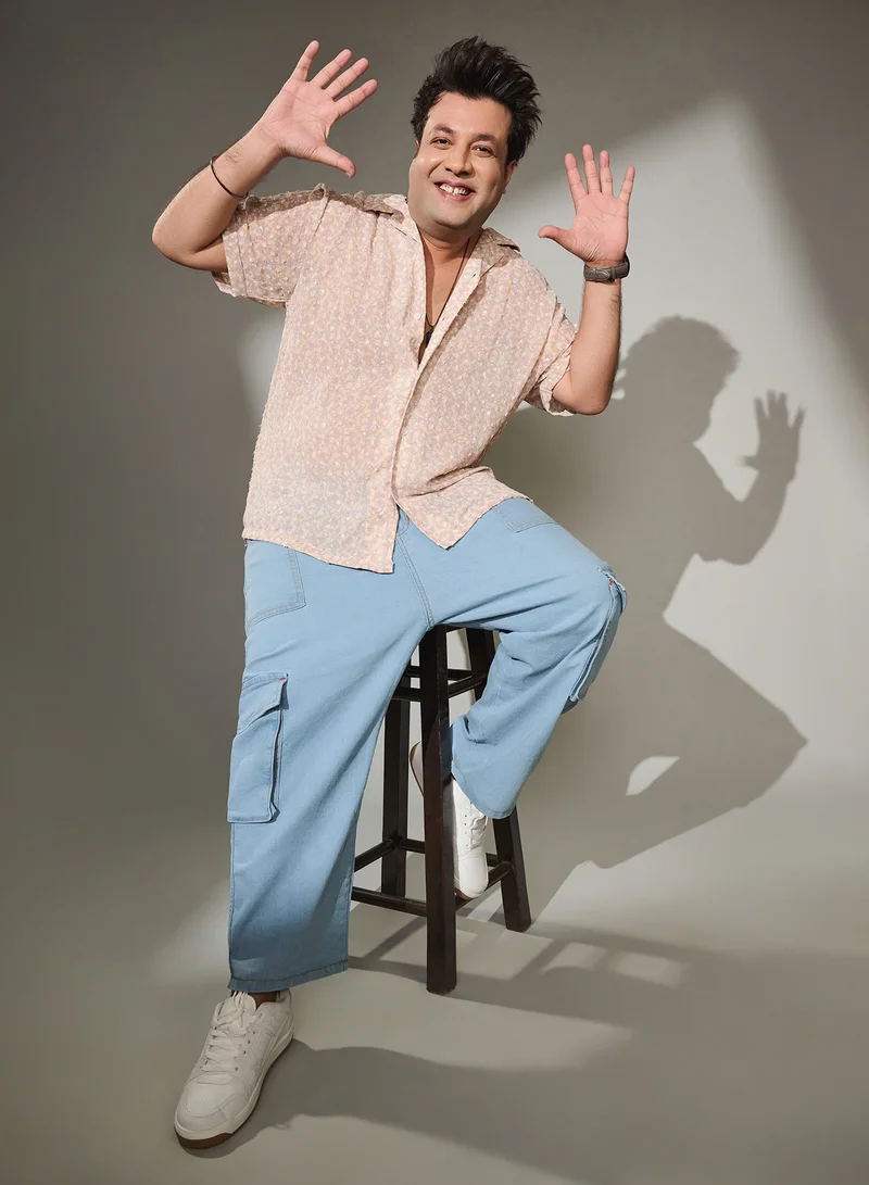 Instafab Plus Instafab Plus Men's Tan Brown Washed Flowers Shirt For Casual Wear | Cuban Collar | Short Regular Sleeves | Button Closure | Plus-Size Shirt Crafted With Comfort With For Everyday Wear