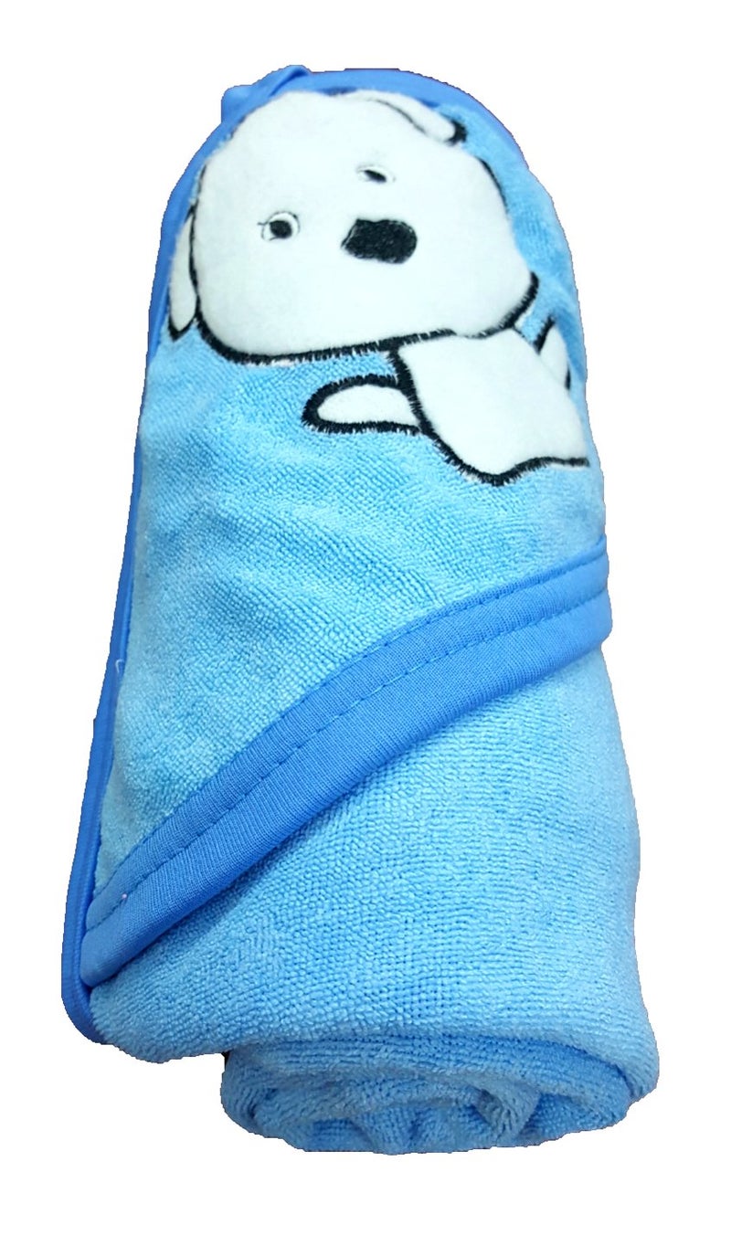 BRANDONN Baby Boy's and Girl's Terry Cotton Baby Bath Towel Cum Baby Wrapper Towel (Blue and Mango, 0-2 Years) - Combo of 2 - Image 5