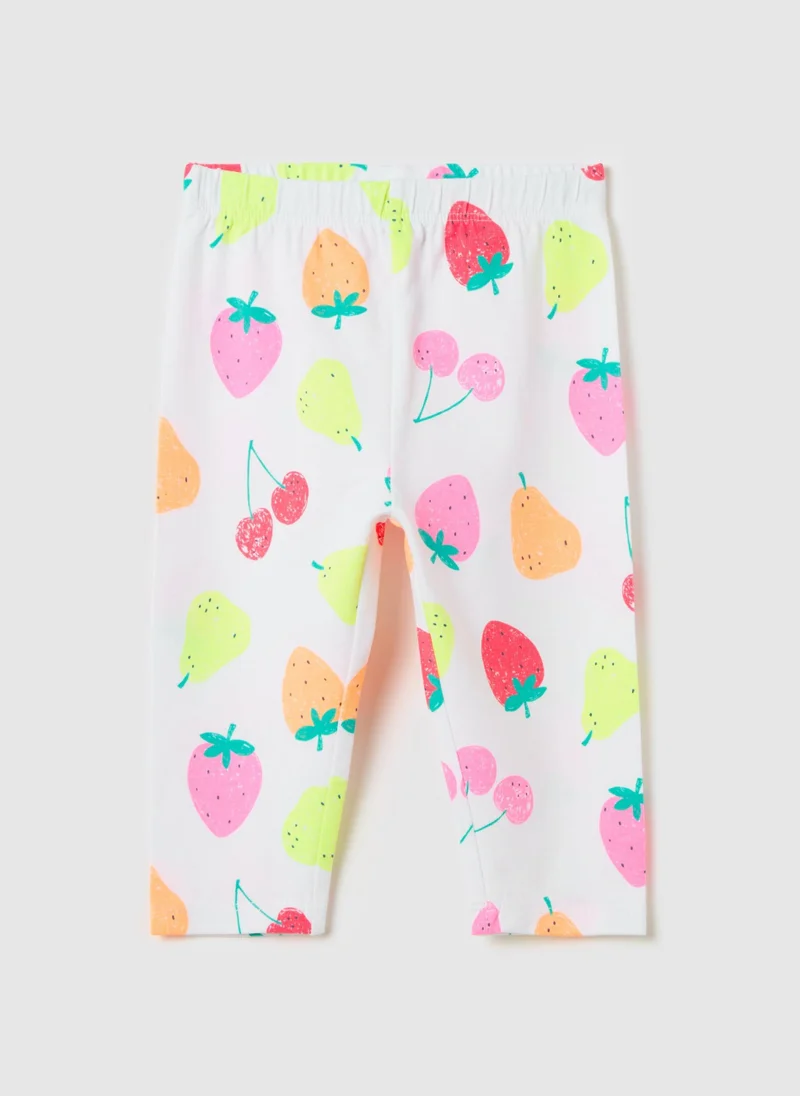 او في اس Three-Quarter Leggings In Stretch Cotton With Print