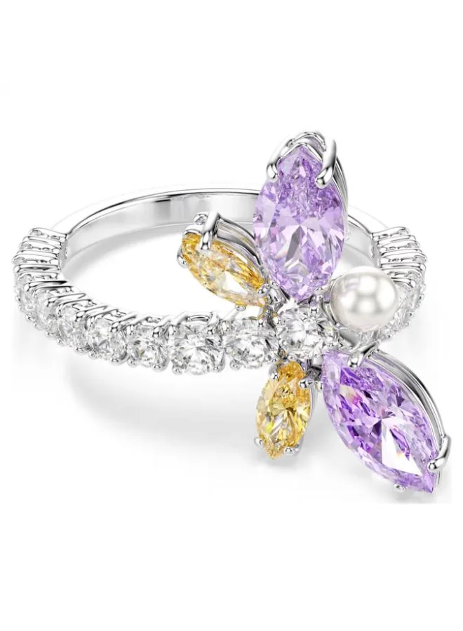 Motif Rhodium Plated Ring (Size 52)