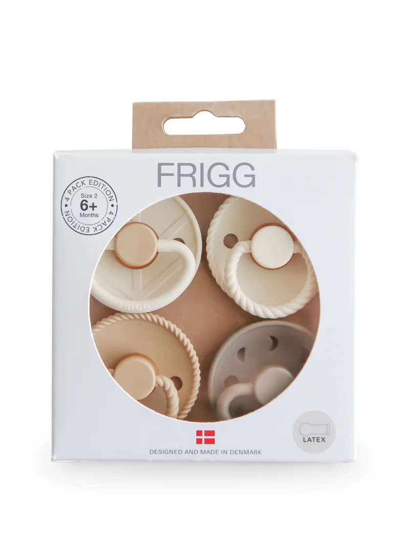 FRIGG Round Latex Baby Pacifier 6-18M 4-Pack Crystal Sparkle - Size 2