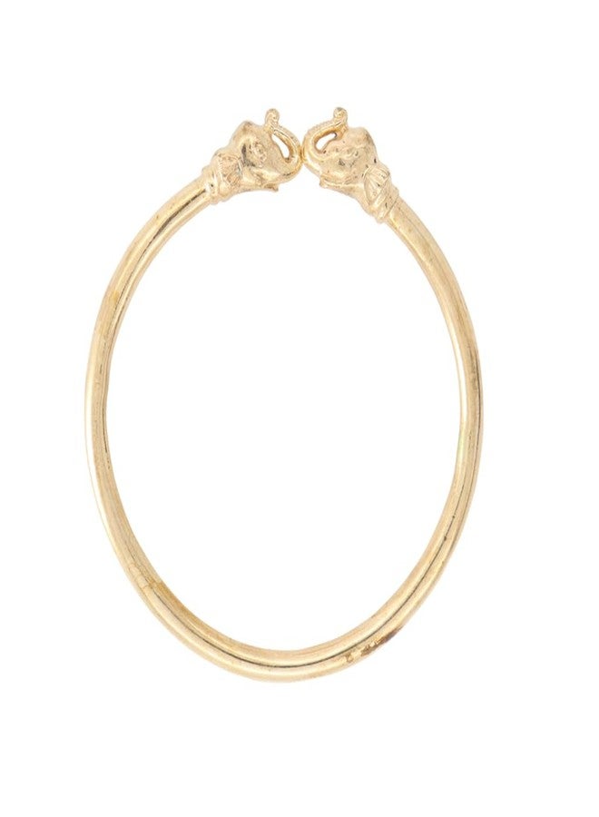 MOONPLUS Gold Plated Adjustable Elephant Kada | Traditional Bracelet Bangle | Metal Adjustable Yanai Kappu for Men/Women - Image 1
