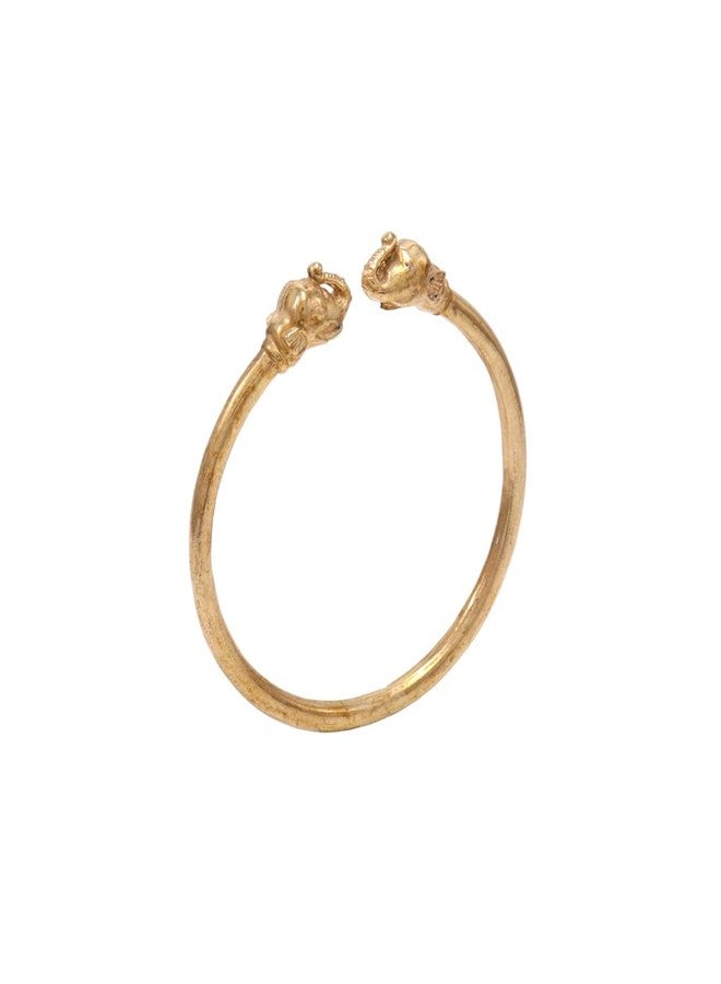 MOONPLUS Gold Plated Adjustable Elephant Kada | Traditional Bracelet Bangle | Metal Adjustable Yanai Kappu for Men/Women - Image 2