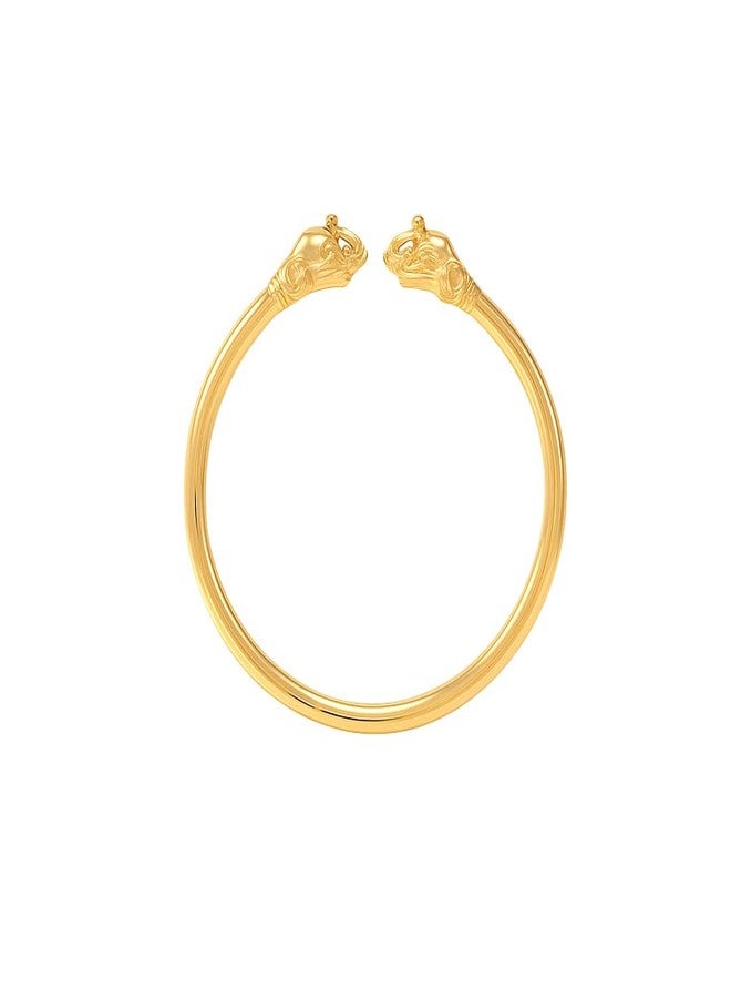 MOONPLUS Gold Plated Adjustable Elephant Kada | Traditional Bracelet Bangle | Metal Adjustable Yanai Kappu for Men/Women - Image 5