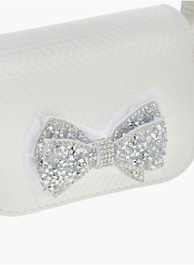 Flora Bella By Shoexpress Girls Embellished Crossbody Bag With Adjustable Strap And Magnetic Closure  - Image 3
