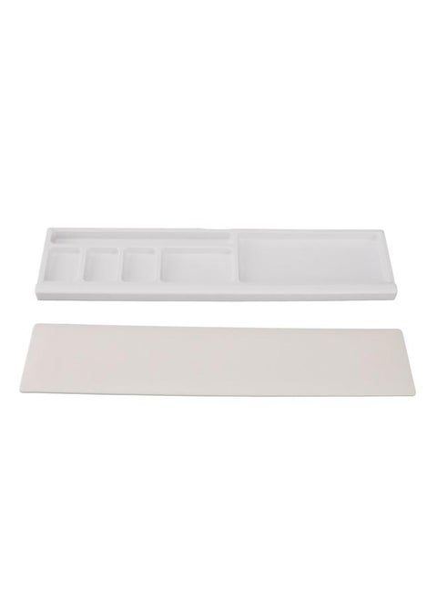 Keyboard Wrist Rest Pad Ergonomic Soft Prevent Slip Keyboard Wrist Support with Partition Storage Case for Office White