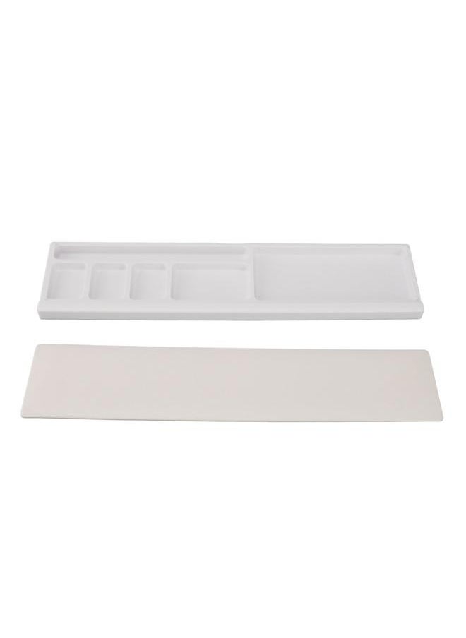 Keyboard Wrist Rest Pad Ergonomic Soft Prevent Slip Keyboard Wrist Support with Partition Storage Case for Office White