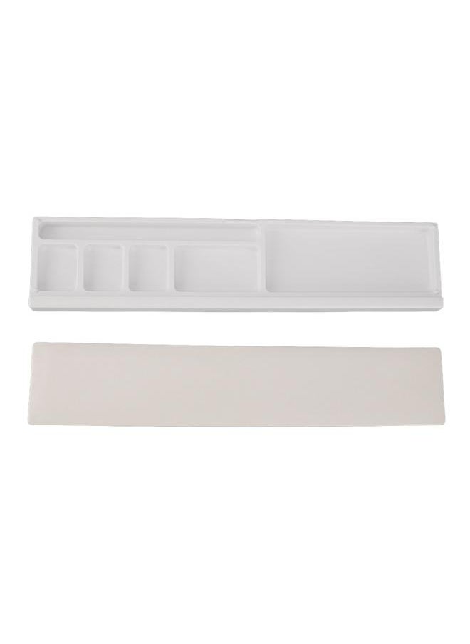 Keyboard Wrist Rest Pad Ergonomic Soft Prevent Slip Keyboard Wrist Support with Partition Storage Case for Office White