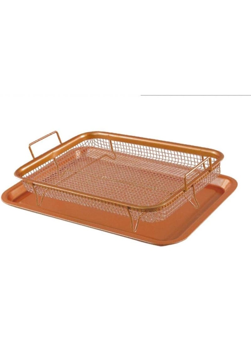 Non-stick mesh frying pan with oven tray, suitable for grilling - Image 4