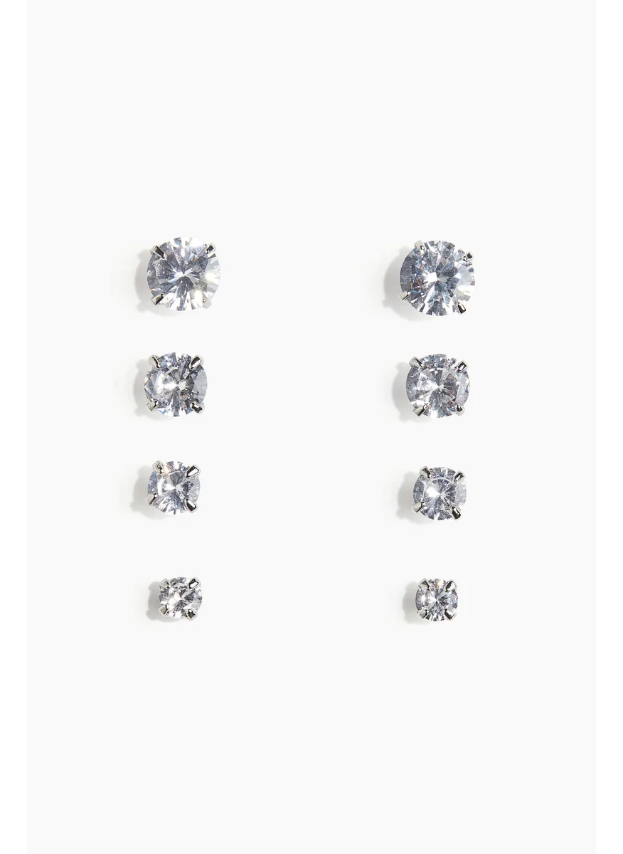 اتش اند ام 4 Pairs Rhinestone Stud Earrings