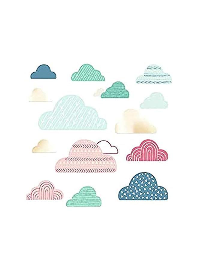erorex Cloud Wall Stickers, Plastic, Colourful, 2 Sheets, 14 Pieces, 9 x 17.5 Inches  - Image 2