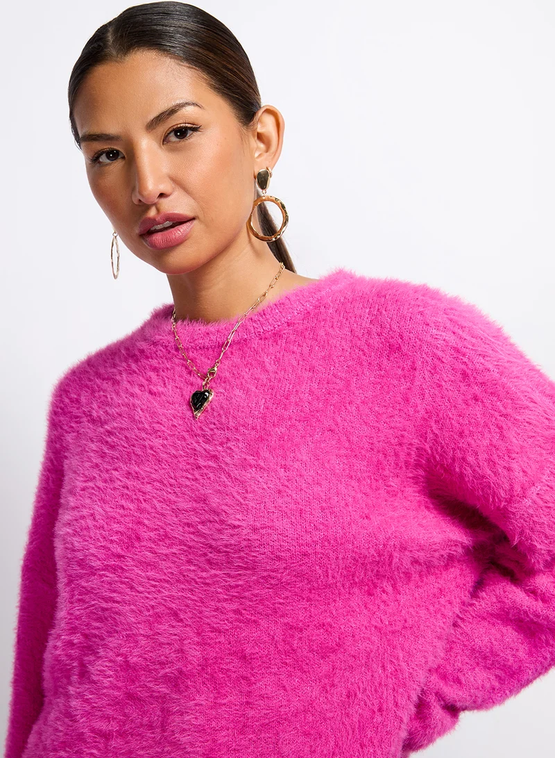 Little Mistress Crew Neck Knitted Cardigan