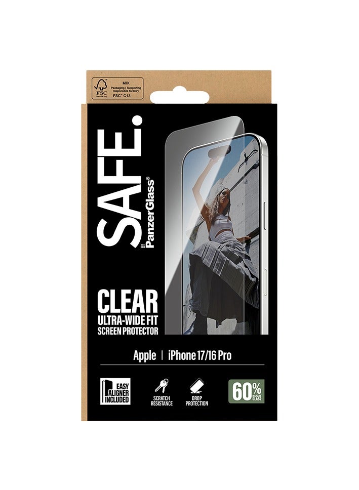 PanzerGlass SAFE Screen Protector Ultra-Wide Fit iPhone 17 and 16 Pro - Clear - Image 4