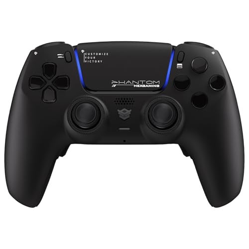 HEXGAMING PHANTOM Pro Gaming Controller with 4 Remappable Buttons, 6 Remapping Profiles, 8 Interchangeable Analog Stick, and Adjustable Triggers Compatible with ps5, PC, Mobile - Chaos Black - Image 2