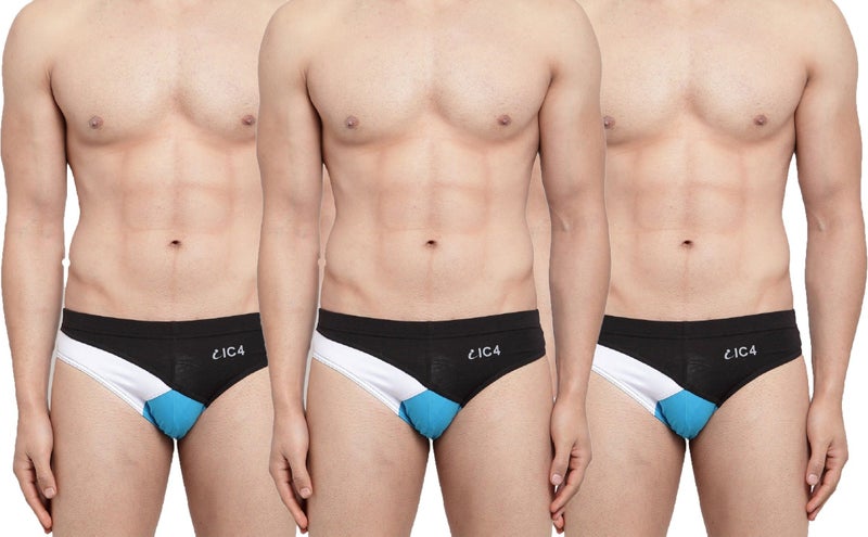 IC4 Store Men's Designer Briefs Combo Pack of 3 - Blue and Black - Image 1