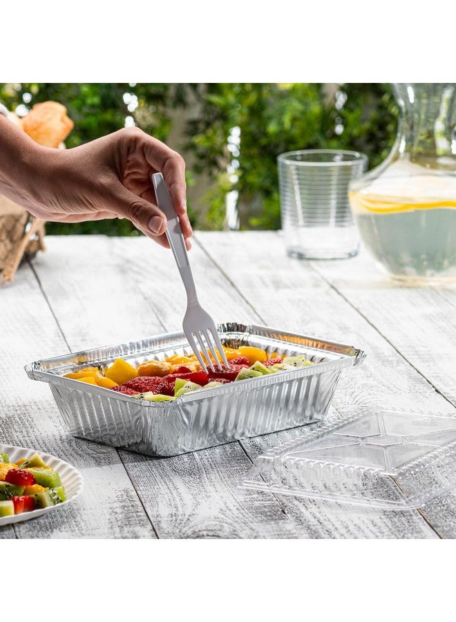 Comfy Package Comfy Package [50 Sets 2 lb Capacity Disposable Aluminum Foil Pans with Lids, 8x5 inch Take-Out Pans, with Clear Plastic Dome Lids - Great for Baking, Cooking, Storage, and Freezing  - Image 5