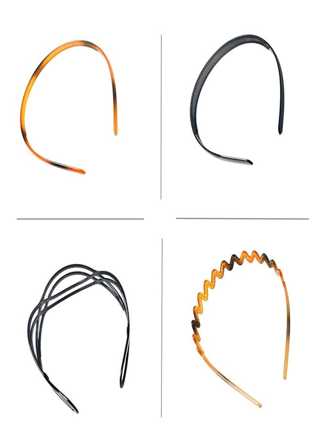 ANNACREATIONS 6 Pcs Korean Style Zig Zag Headband Multicolor Band Shark Teeth Hair Comb Wave Plastic Hairband Hair Accessories for Women and Girls - Image 5
