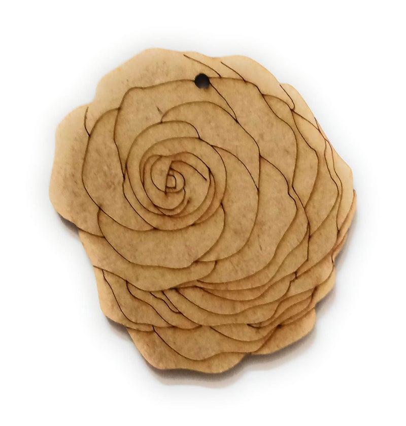 300Sparkles 300 شرارات أشكال وردية خشبية من MDF للأشغال اليدوية، ديكور منزلي وغرف، أعمال فنية يدوية 20 قطعة (3x3 بوصة) - Image 2
