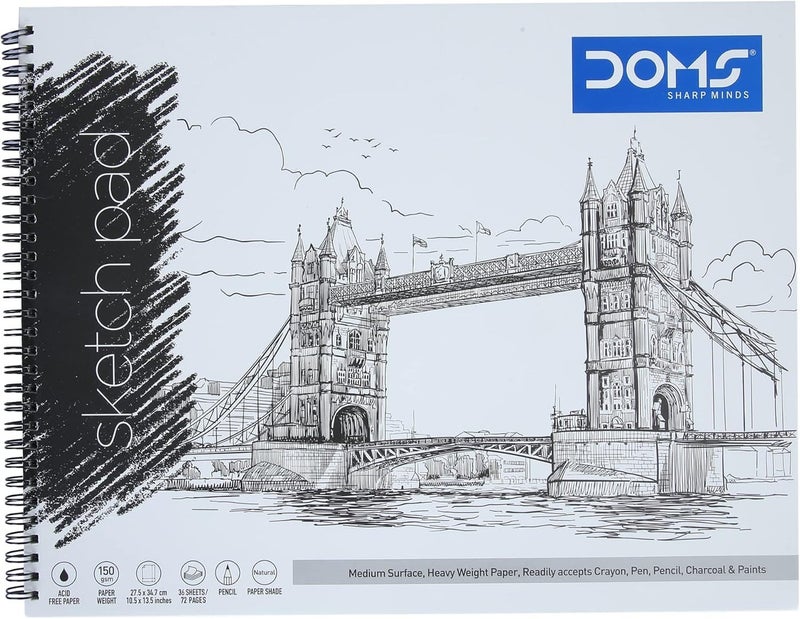 دومس Doms Sketch Pad Wiro, Off-White, 36 Sheets, 7894- Pack Of 02 - Image 2