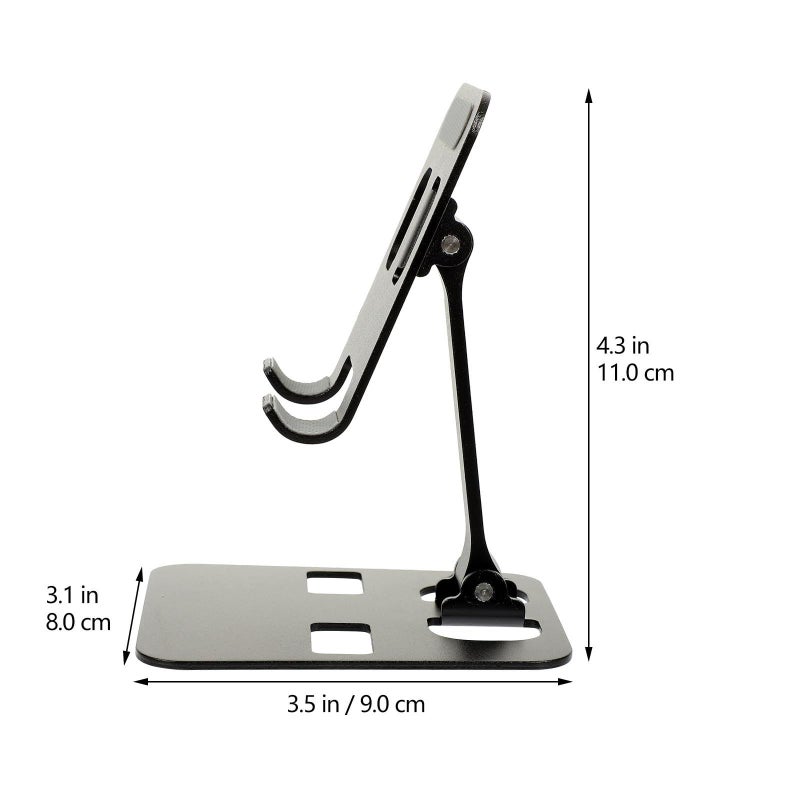 Unomor Aluminum Foldable Phone Stand and Tablet Holder for Home Office Portable Mobile Bracket Adjustable Black - Image 5